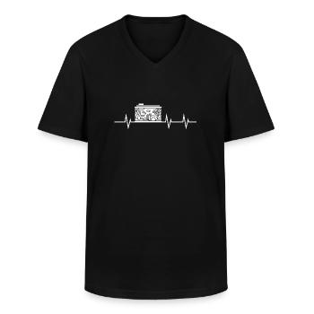 Heartbeat Aquarium - Männer-T-Shirt mit V-Ausschnitt - Schwarz - Vorne - AI Model Male 178 dark (178cm)