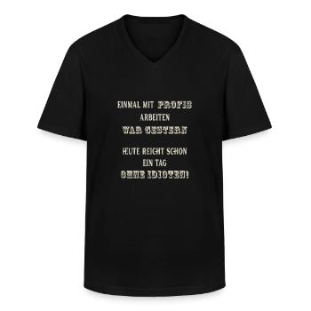 Einmal mit Profis arbeiten - Männer-T-Shirt mit V-Ausschnitt - Schwarz - Vorne - AI Model Male 178 dark (178cm)