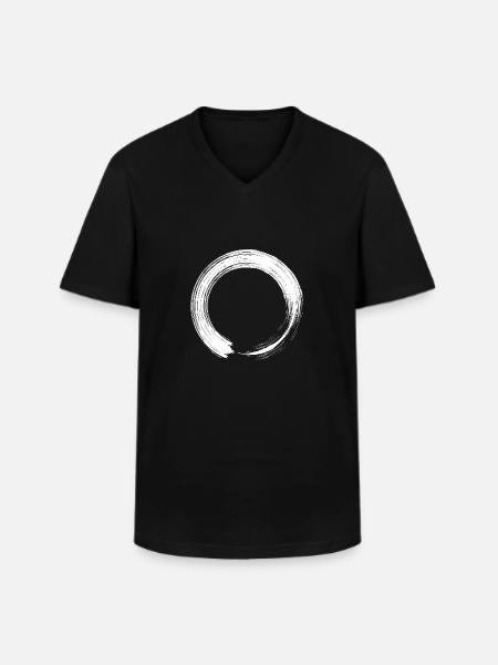 Circle design icon brush white - Men's V-Neck T-Shirt - black