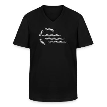 Meer geht immer - Männer-T-Shirt mit V-Ausschnitt - Schwarz - Vorne - AI Model Male 178 dark (178cm)