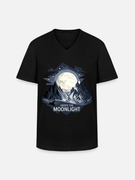 Under The Moonlight - Men's V-Neck T-Shirt - black