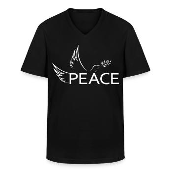 Peace Frieden Friedenstaube Demo Protest Freiheit - Männer-T-Shirt mit V-Ausschnitt - Schwarz - Vorne - AI Model Male 178 dark (178cm)