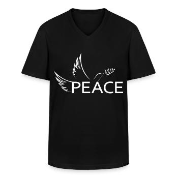 Peace Frieden Friedenstaube Demo Protest Freiheit - Männer-T-Shirt mit V-Ausschnitt - Schwarz - Vorne - AI Model Male 178 dark (178cm)