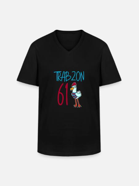 Trabzon 61 Turkey city - Men's V-Neck T-Shirt - black