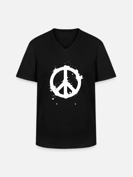 Peace Splash Guerrilla Print Style - Men's V-Neck T-Shirt - black
