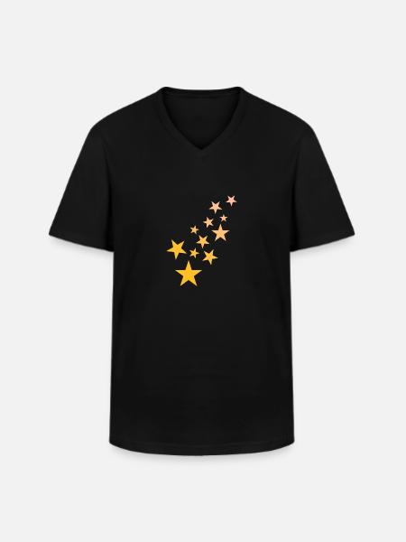 Star asterisk pattern starry sky - Men's V-Neck T-Shirt - black