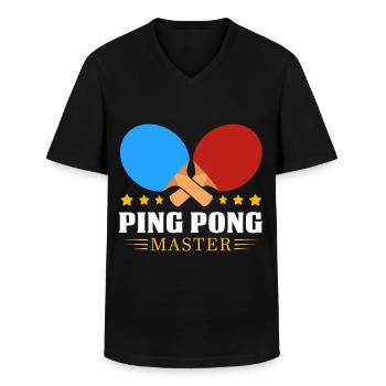 Ping-pong - T-shirt col V Homme - noir - Devant - AI Model Male 178 dark (178cm)