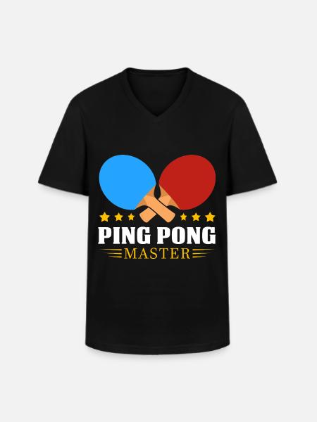 Ping-pong - T-shirt col V Homme - noir