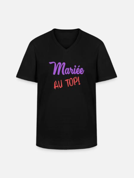 MARIEE - T-shirt col V Homme - noir