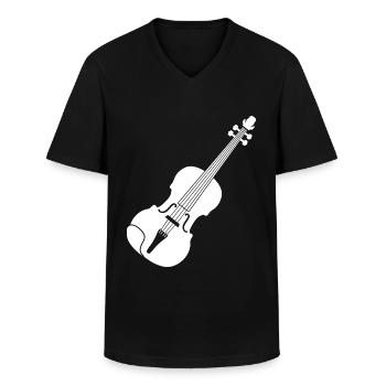 Violine Geige - Männer-T-Shirt mit V-Ausschnitt - Schwarz - Vorne - AI Model Male 178 dark (178cm)