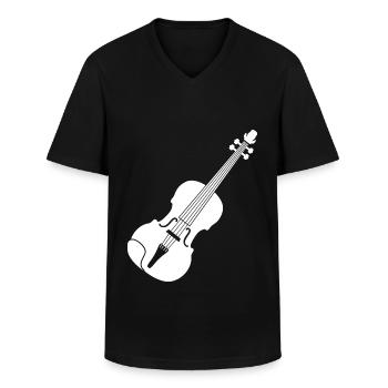 Violine Geige - Männer-T-Shirt mit V-Ausschnitt - Schwarz - Vorne - AI Model Male 178 dark (178cm)
