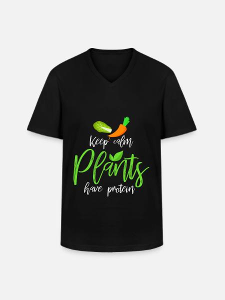 Vegan - Men's V-Neck T-Shirt - black