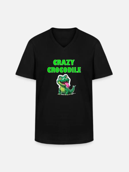 Crazy Crocodile - Men's V-Neck T-Shirt - black
