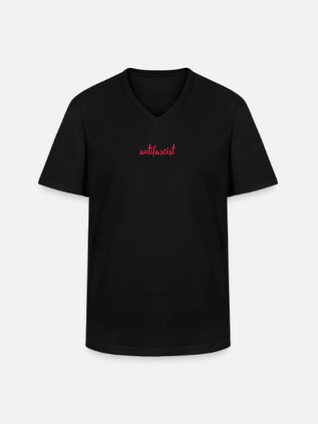 Always Antifascist - Männer-T-Shirt mit V-Ausschnitt - Schwarz