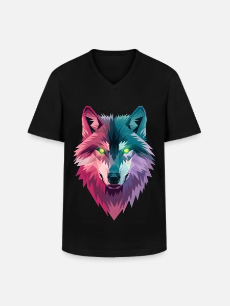 Loup - T-shirt col V Homme - noir