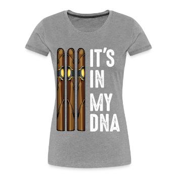 cigare - T-shirt bio Premium Femme - gris chiné - Devant - Mia (176cm)