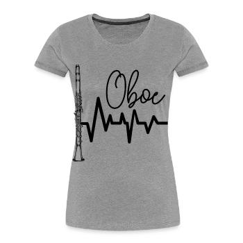 oboe - Women's Premium Organic T-Shirt - heather grey - Front - Mia (176cm)