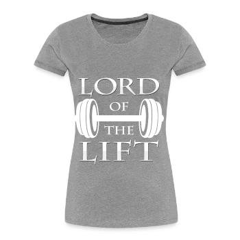 Hantel - Frauen Premium Bio T-Shirt - Grau meliert - Vorne - Mia (176cm)