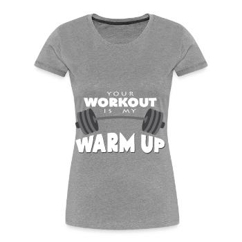 Hantel - Frauen Premium Bio T-Shirt - Grau meliert - Vorne - Mia (176cm)