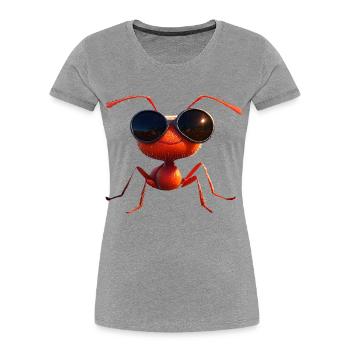 fourmi fourmi de forêt fourmi de feu insecte fourmis mignonnes - T-shirt bio Premium Femme - gris chiné - Devant - Mia (176cm)