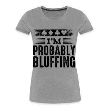 Poker - Women's Premium Organic T-Shirt - heather grey - Front - Mia (176cm)