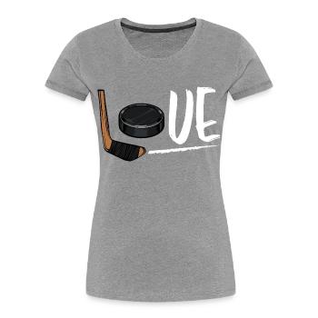 Eishockey - Frauen Premium Bio T-Shirt - Grau meliert - Vorne - Mia (176cm)