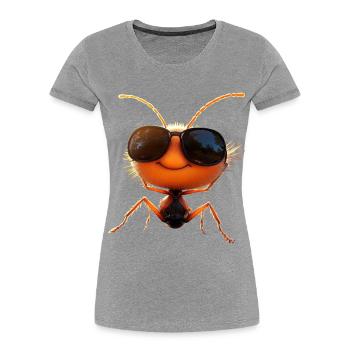 fourmi fourmi de forêt fourmi de feu insecte fourmis mignonnes - T-shirt bio Premium Femme - gris chiné - Devant - Mia (176cm)