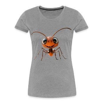 fourmi fourmi de forêt fourmi de feu insecte fourmis mignonnes - T-shirt bio Premium Femme - gris chiné - Devant - Mia (176cm)