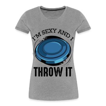 Disc golf saying funny pun frisbee gift - Women's Premium Organic T-Shirt - heather grey - Front - Mia (176cm)