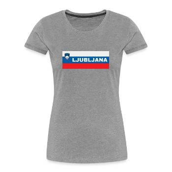Ljubljana City in Slovenian Flag - Women's Premium Organic T-Shirt - heather grey - Front - Mia (176cm)