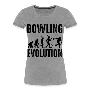 Bowling - Frauen Premium Bio T-Shirt - Grau meliert - Vorne - Mia (176cm)