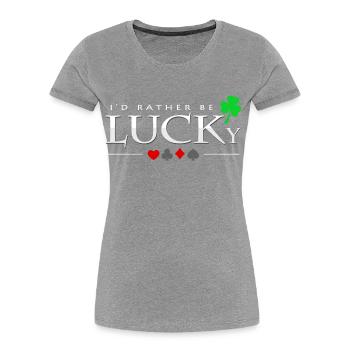 Poker - Frauen Premium Bio T-Shirt - Grau meliert - Vorne - Mia (176cm)