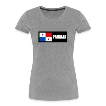 Drapeau du Panama - T-shirt bio Premium Femme - gris chiné - Devant - Mia (176cm)