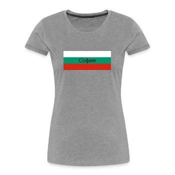 Sofia Stadt in bulgarischer Flagge - Frauen Premium Bio T-Shirt - Grau meliert - Vorne - Mia (176cm)