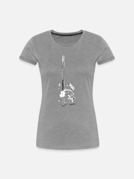 Asterix & Obelix Tchac! - Frauen Premium Bio T-Shirt - Grau meliert