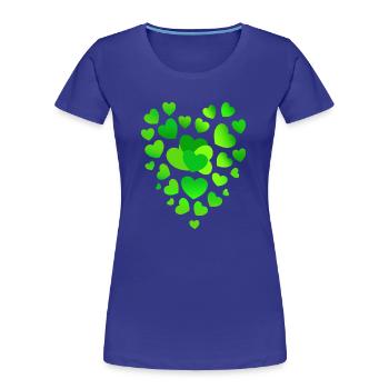 grüne Herzen grünes Herz - Frauen Premium Bio T-Shirt - Königsblau - Vorne - Mia (176cm)