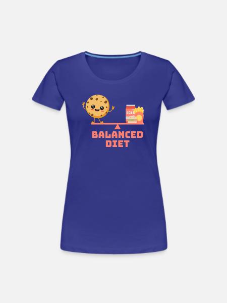 balanced cookie fastfood Diet - Frauen Premium Bio T-Shirt - Königsblau
