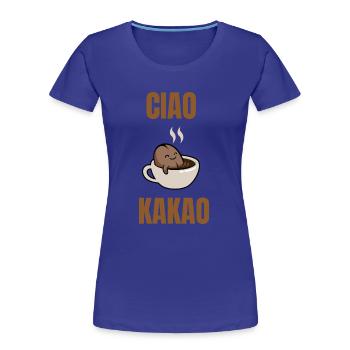 cacao ciao - T-shirt bio Premium Femme - bleu roi - Devant - Mia (176cm)