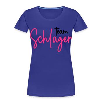 Team Schlager - Schlagerparty - Schlagermusik - Frauen Premium Bio T-Shirt - Königsblau - Vorne - Mia (176cm)