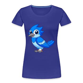 Blue Jay Niedliche Maskottchen Zeichentrickfigur Kawaii - Frauen Premium Bio T-Shirt - Königsblau - Vorne - Mia (176cm)