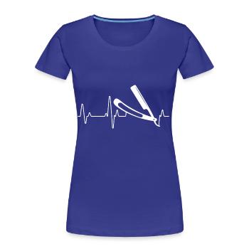 barber - Women's Premium Organic T-Shirt - royal blue - Front - Mia (176cm)