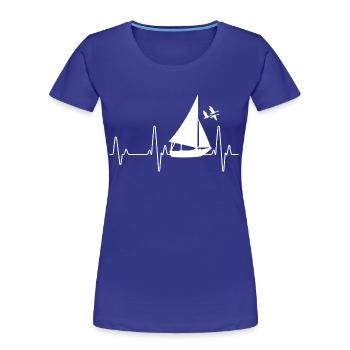 navigation à voile - T-shirt bio Premium Femme - bleu roi - Devant - Mia (176cm)