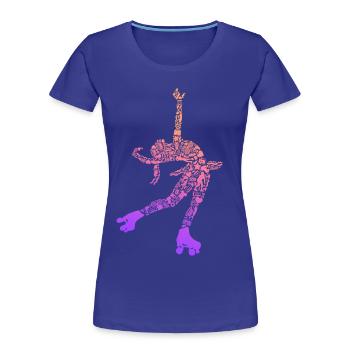 Rollschuh Kinder Roller Skates Rollschuhe Mädchen - Frauen Premium Bio T-Shirt - Königsblau - Vorne - Mia (176cm)