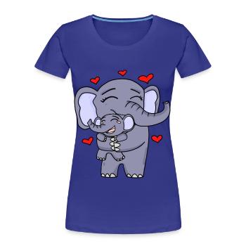 Elefant Familie niedlich - Frauen Premium Bio T-Shirt - Königsblau - Vorne - Mia (176cm)