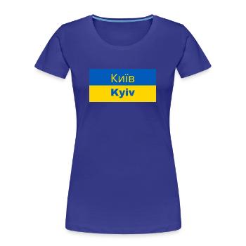 Kyiv City in kyrillischer Schrift - Frauen Premium Bio T-Shirt - Königsblau - Vorne - Mia (176cm)