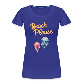 beach please Quallen - Frauen Premium Bio T-Shirt - Königsblau - Vorne - Mia (176cm)