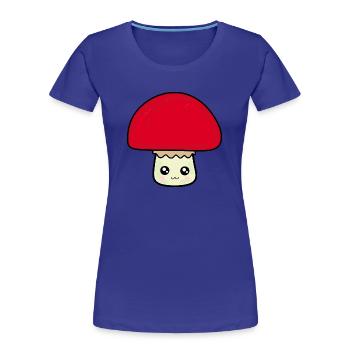 Kawaii Pilz Kawaii Chibi Kawaii food - Frauen Premium Bio T-Shirt - Königsblau - Vorne - Mia (176cm)