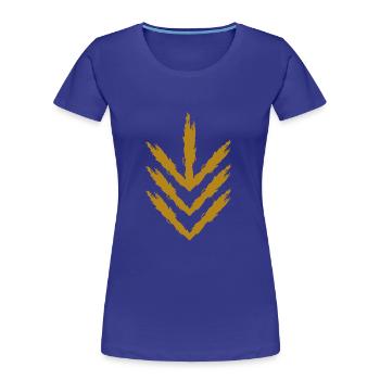Pfeil nach unten Symbol Gold - Frauen Premium Bio T-Shirt - Königsblau - Vorne - Mia (176cm)