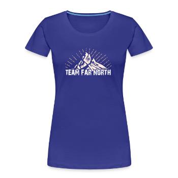 Team Far North | Nordland | Norden - Frauen Premium Bio T-Shirt - Königsblau - Vorne - Mia (176cm)