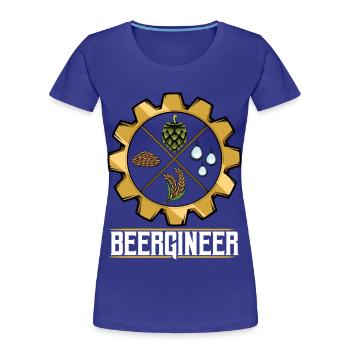 Beergineer Brau-Gear Emblem - Women's Premium Organic T-Shirt - royal blue - Front - Mia (176cm)